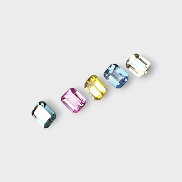 1.39ct 5pc Multicolor Sapphire