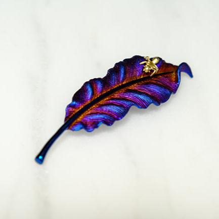 Colorful Feather Brooch