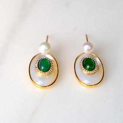 Green Agate Earrings