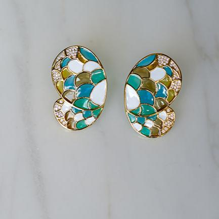 Hollow Butterfly Enamel Earrings